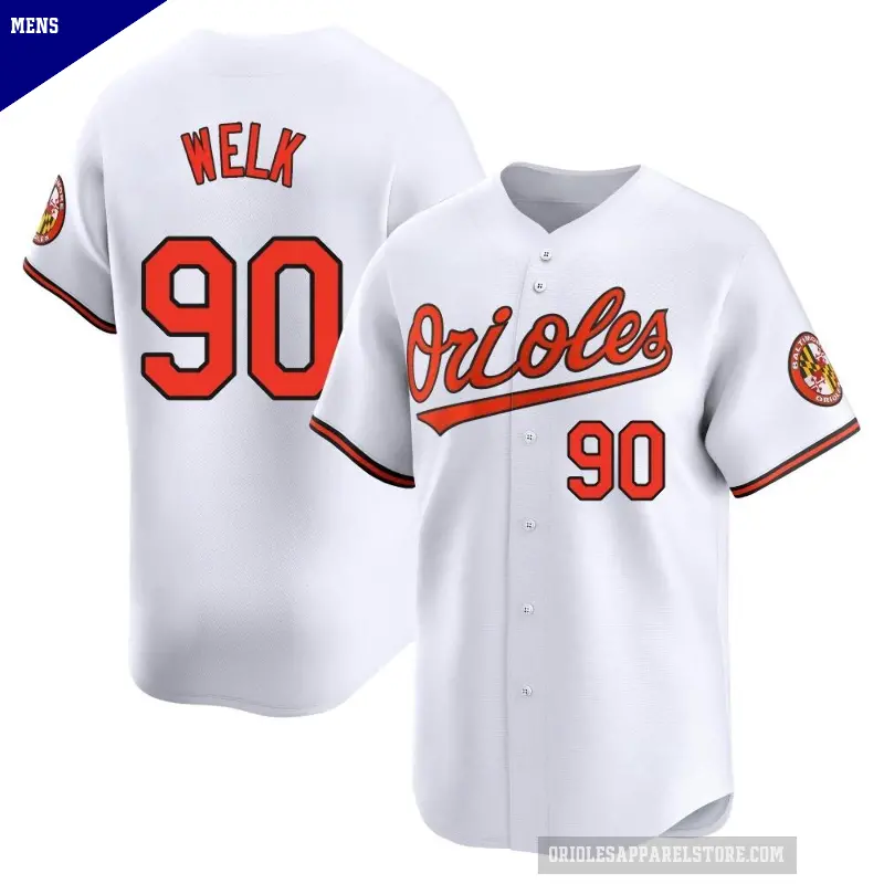 Men's No.90 Toby Welk Baltimore Orioles White Limited Home Jersey