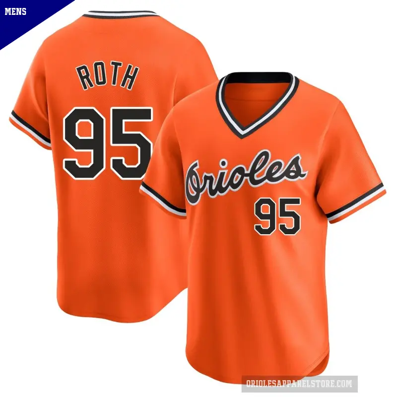 Men's No.95 Houston Roth Baltimore Orioles Orange Limited Cooperstown Collection Jersey