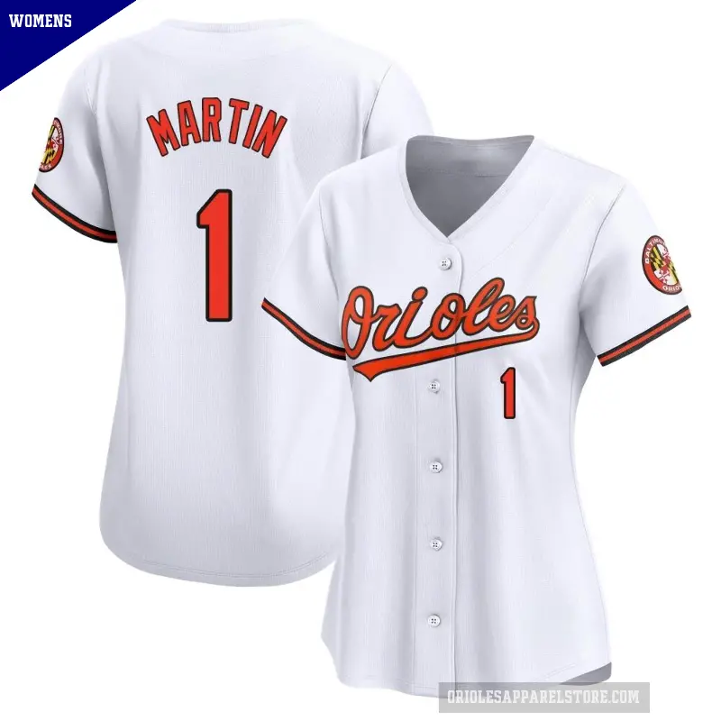 Women's No.1 Richie Martin Baltimore Orioles White Limited Home Jersey