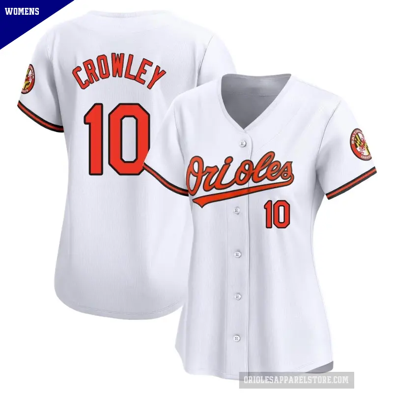 Women's No.10 Terry Crowley Baltimore Orioles White Limited Home Jersey