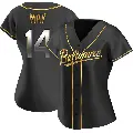 Women's No.14 Lee May Baltimore Orioles Gold Replica Black en Alternate Jersey