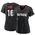 Women's No.16 Coby Mayo Baltimore Orioles Black Replica 2023 City Connect Jersey