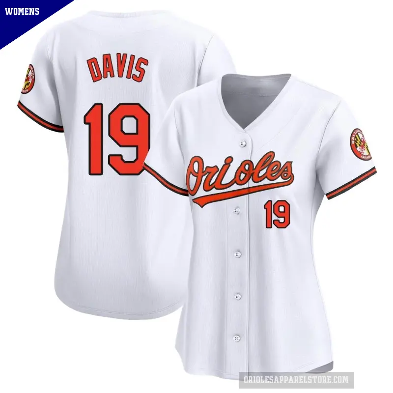 Women's No.19 Chris Davis Baltimore Orioles White Limited Home Jersey