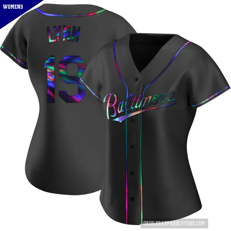 Women's No.19 Fred Lynn Baltimore Orioles Black Replica Holographic Alternate Jersey
