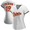 Women's No.19 Scott Erickson Baltimore Orioles White Replica Home Jersey