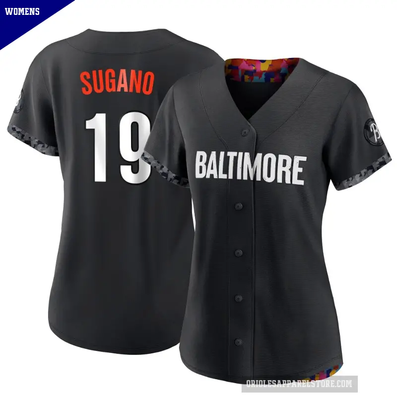 Women's No.19 Tomoyuki Sugano Baltimore Orioles Black Authentic 2023 City Connect Jersey