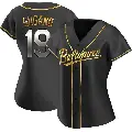 Women's No.19 Tomoyuki Sugano Baltimore Orioles Gold Replica Black en Alternate Jersey