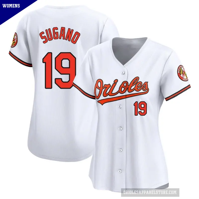 Women's No.19 Tomoyuki Sugano Baltimore Orioles White Limited Home Jersey