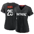 Women's No.25 Rich Dauer Baltimore Orioles Black Authentic 2023 City Connect Jersey