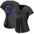 Women's No.28 Trevor Rogers Baltimore Orioles Black Replica Holographic Alternate Jersey