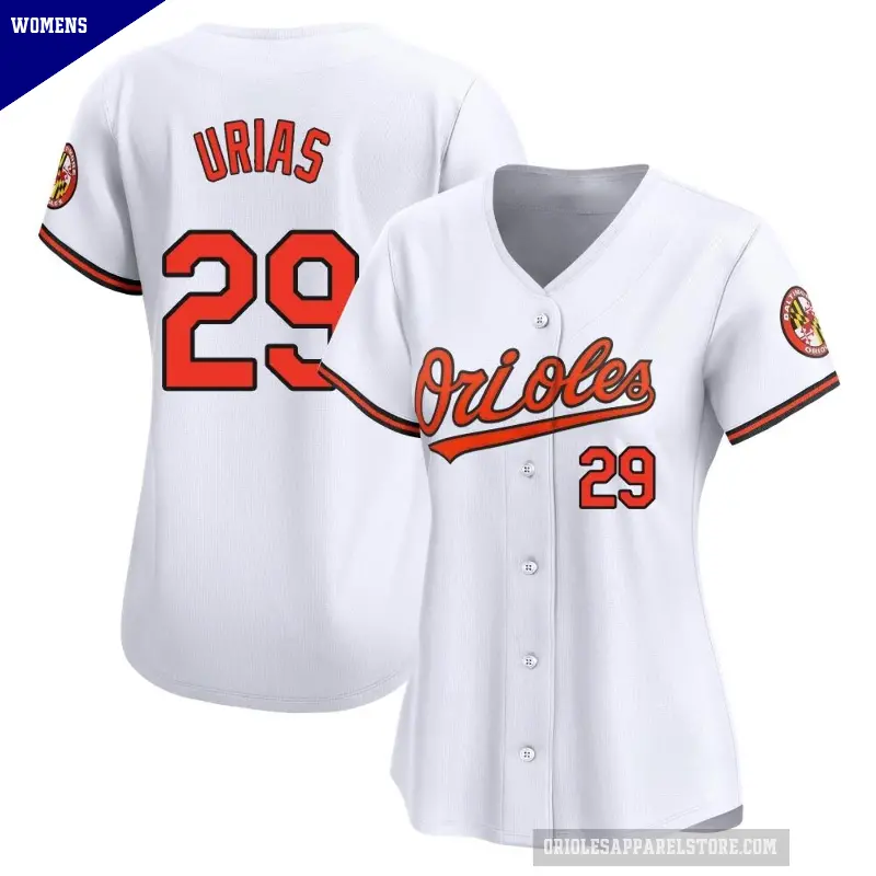Women's No.29 Ramon Urias Baltimore Orioles White Limited Home Jersey