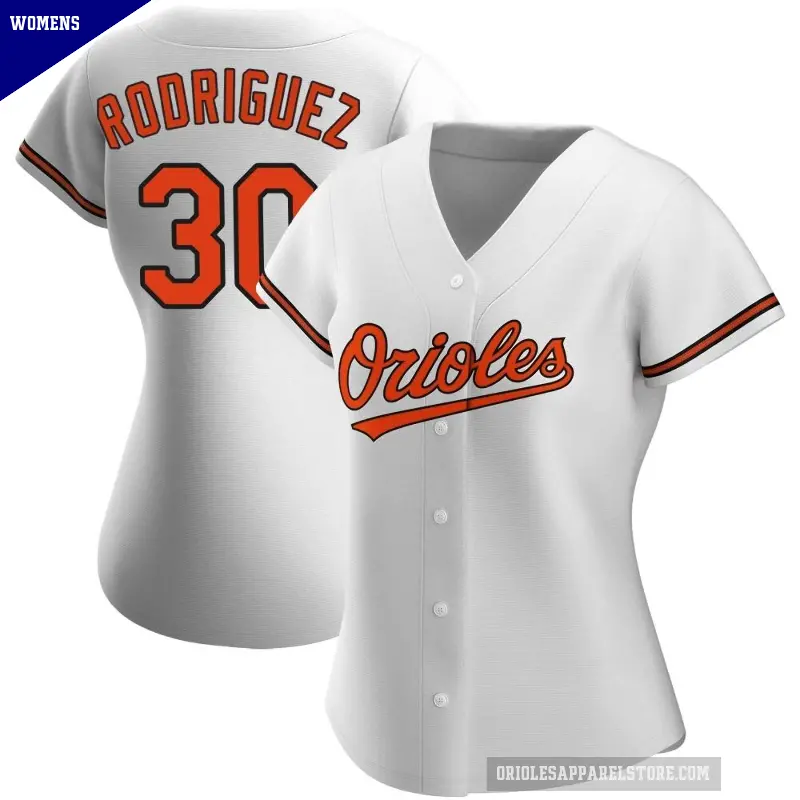 Women's No.30 Grayson Rodriguez Baltimore Orioles White Authentic Home Jersey