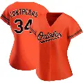 Women's No.34 Roansy Contreras Baltimore Orioles Orange Replica Alternate Jersey