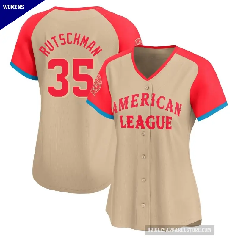 Women's No.35 Adley Rutschman Baltimore Orioles Cream Limited American League 2024 All-Star Game Jersey