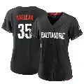 Women's No.35 Mike Cuellar Baltimore Orioles Black Replica 2023 City Connect Jersey