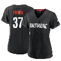 Women's No.37 Cade Povich Baltimore Orioles Black Authentic 2023 City Connect Jersey