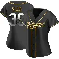 Women's No.39 Chris Ellis Baltimore Orioles Gold Replica Black en Alternate Jersey