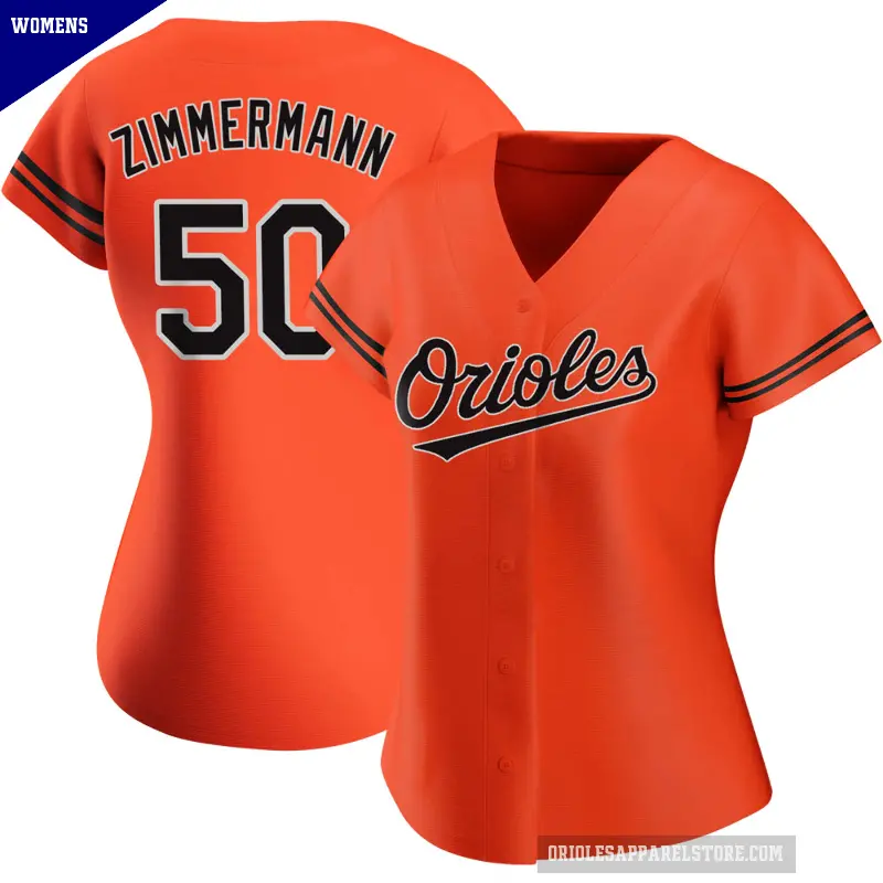 Women's No.50 Bruce Zimmermann Baltimore Orioles Orange Authentic Alternate Jersey