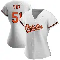 Women's No.51 Paul Fry Baltimore Orioles White Replica Home Jersey