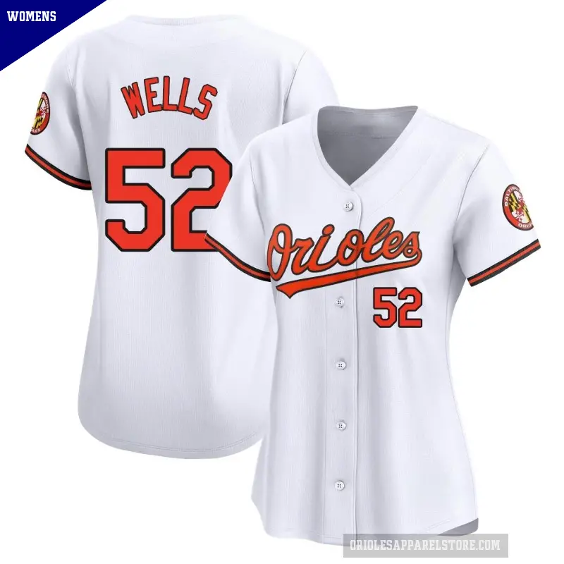 Women's No.52 Alexander Wells Baltimore Orioles White Limited Home Jersey