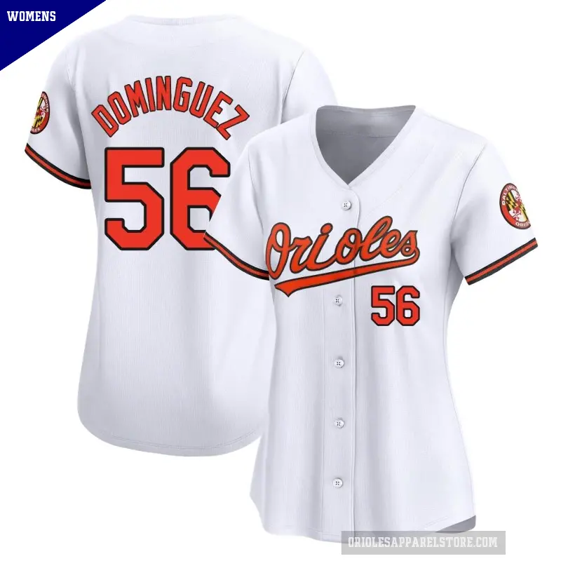 Women's No.56 Seranthony Dominguez Baltimore Orioles White Limited Home Jersey