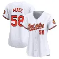 Women's No.58 Cionel Perez Baltimore Orioles White Limited Home Jersey