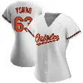 Women's No.63 Brandon Young Baltimore Orioles White Replica Home Jersey