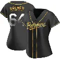 Women's No.64 Dean Kremer Baltimore Orioles Gold Replica Black en Alternate Jersey