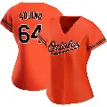 Women's No.64 Jayson Aquino Baltimore Orioles Orange Authentic Alternate Jersey