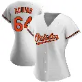 Women's No.64 Jayson Aquino Baltimore Orioles White Authentic Home Jersey