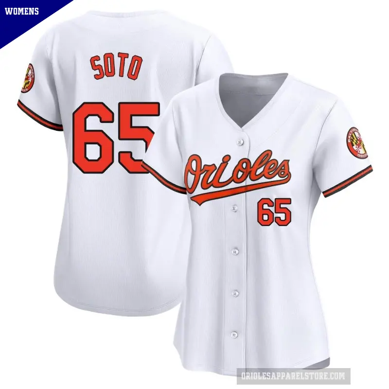 Women's No.65 Gregory Soto Baltimore Orioles White Limited Home Jersey