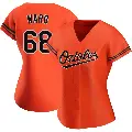 Women's No.68 Thaddeus Ward Baltimore Orioles Orange Replica Alternate Jersey
