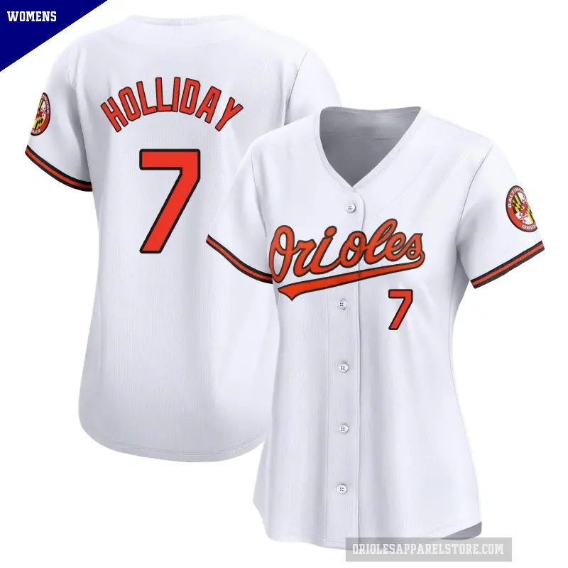 Women's No.7 Jackson Holliday Baltimore Orioles White Limited Home Jersey