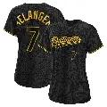 Women's No.7 Mark Belanger Baltimore Orioles Black Authentic Snake Skin City Jersey