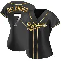 Women's No.7 Mark Belanger Baltimore Orioles Gold Replica Black en Alternate Jersey