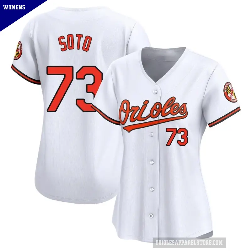 Women's No.73 Livan Soto Baltimore Orioles White Limited Home Jersey