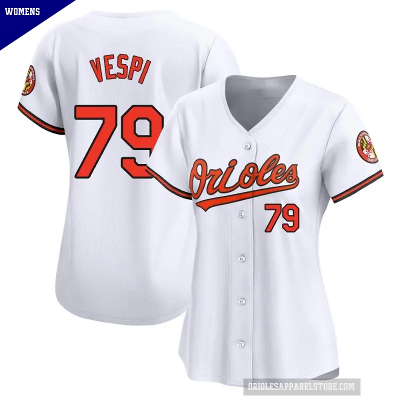 Women's No.79 Nick Vespi Baltimore Orioles White Limited Home Jersey