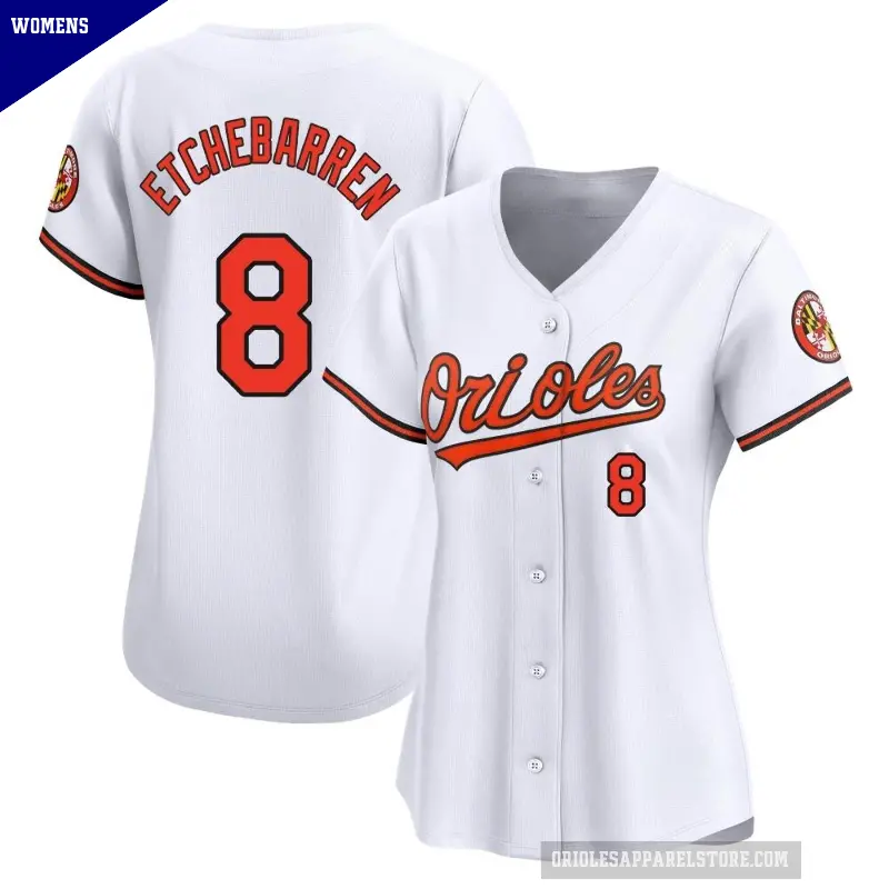 Women's No.8 Andy Etchebarren Baltimore Orioles White Limited Home Jersey