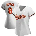 Women's No.8 Cal Ripken Baltimore Orioles White Authentic Home Jersey