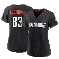 Women's No.83 Elvin Rodriguez Baltimore Orioles Black Replica 2023 City Connect Jersey