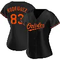 Women's No.83 Elvin Rodriguez Baltimore Orioles Black Replica Alternate Jersey