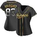 Women's No.83 Elvin Rodriguez Baltimore Orioles Gold Replica Black en Alternate Jersey