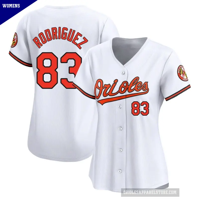 Women's No.83 Elvin Rodriguez Baltimore Orioles White Limited Home Jersey