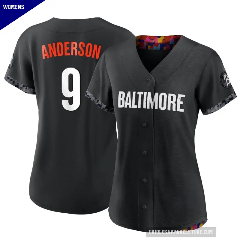 Women's No.9 Brady Anderson Baltimore Orioles Black Authentic 2023 City Connect Jersey