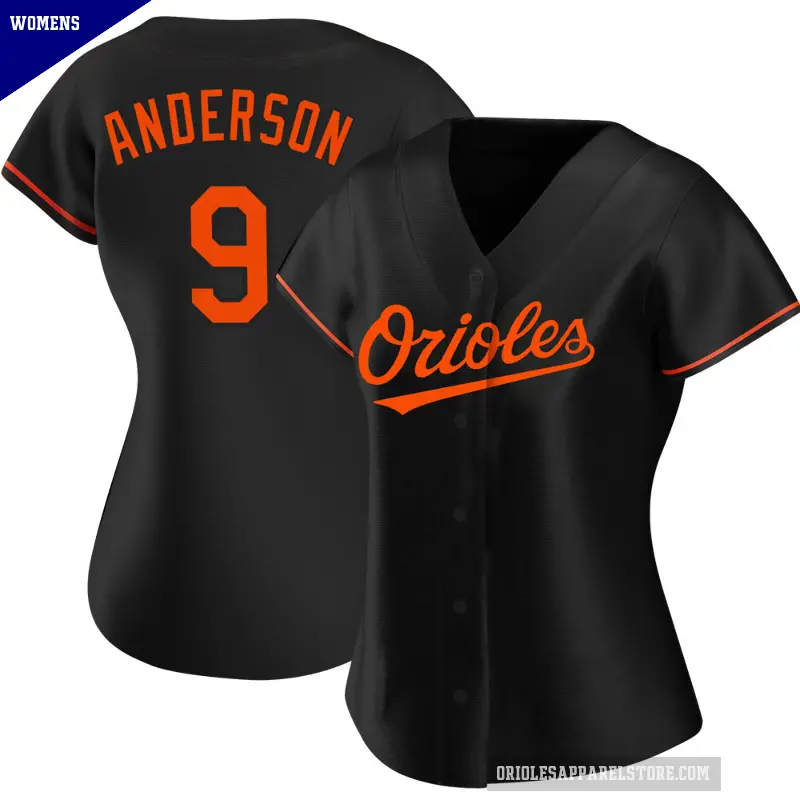 Women's No.9 Brady Anderson Baltimore Orioles Black Replica Alternate Jersey