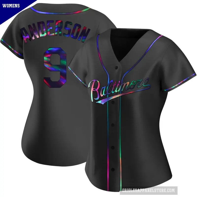 Women's No.9 Brady Anderson Baltimore Orioles Black Replica Holographic Alternate Jersey