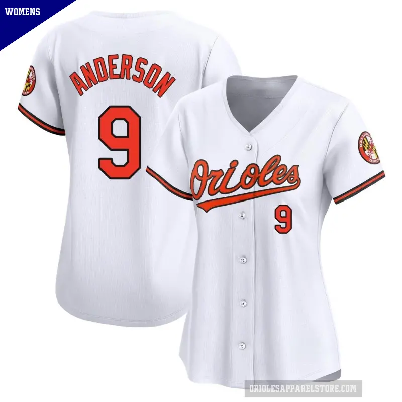 Women's No.9 Brady Anderson Baltimore Orioles White Limited Home Jersey