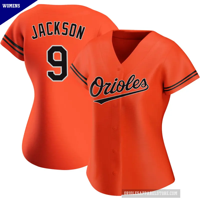 Women's No.9 Reggie Jackson Baltimore Orioles Orange Replica Alternate Jersey
