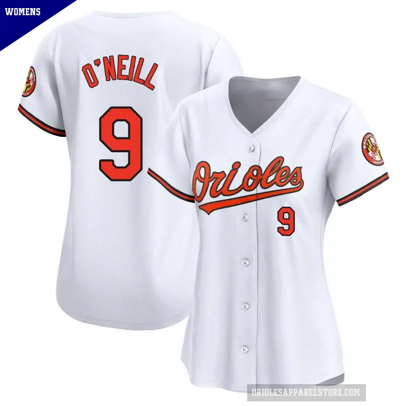 Women's No.9 Tyler O'Neill Baltimore Orioles White Limited Home Jersey