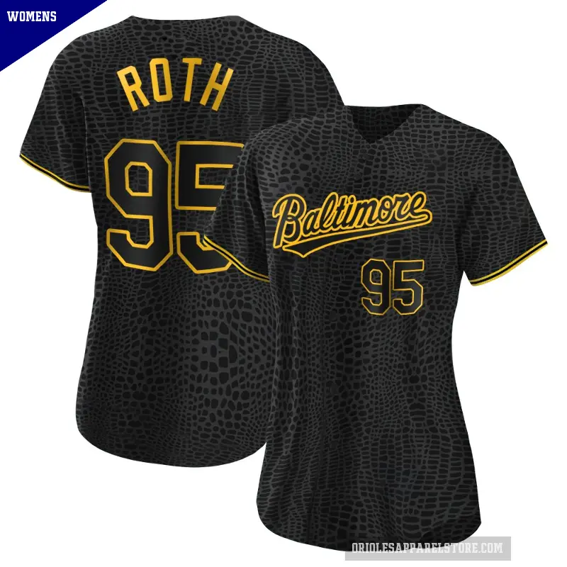 Women's No.95 Houston Roth Baltimore Orioles Black Authentic Snake Skin City Jersey